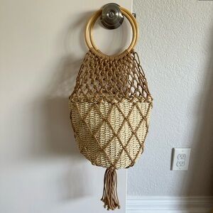 Summer resort vacation rattan bag with tassel